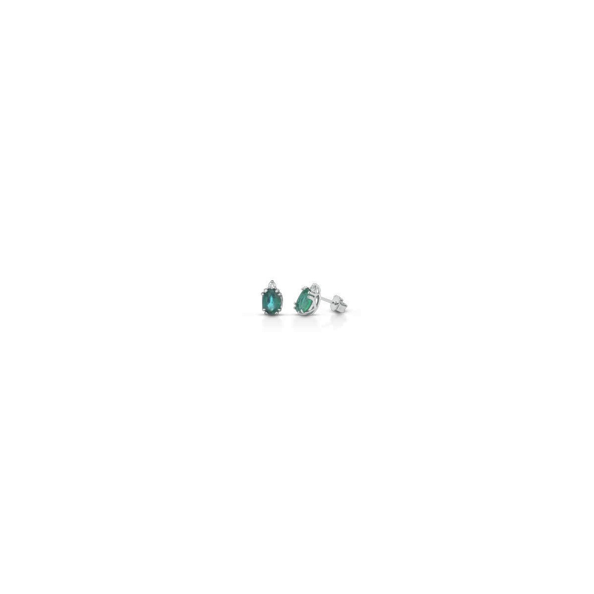 ORECCHINI FANTASIA IN ORO BIANCO 18 K CON RUBINI E DIAMANTI NATURALI E VVS