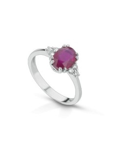 ANELLO FANTASIA IN ORO BIANCO 18 K CON ACQUA MARINA E DIAMANTI NATURALI