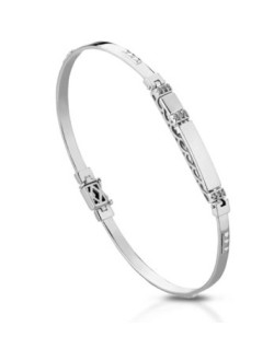 BRACCIALE UOMO ORO BIANCO 18 K CON DIAMANTI NATURALI 0.10 CARATI E VVS