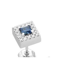 ORECCHINI FANTASIA IN ORO BIANCO 18 K CON ZAFFIRI E DIAMANTI NATURALI E VVS