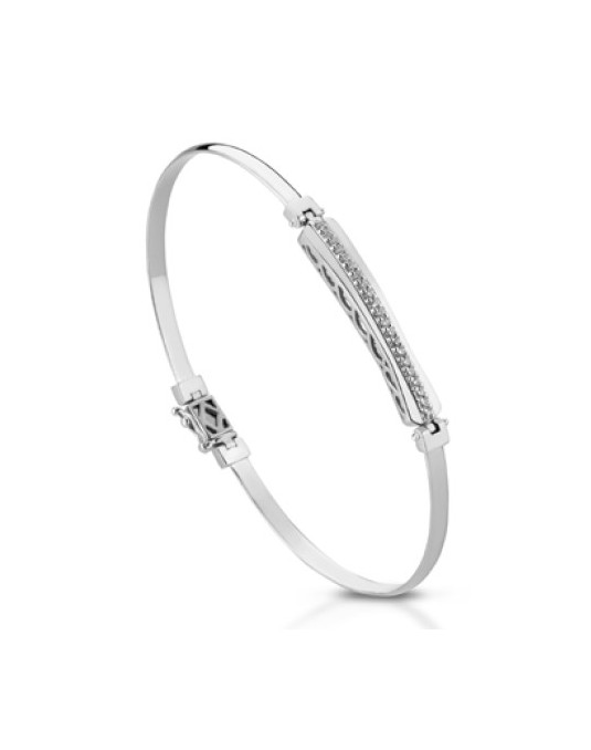 BRACCIALE UOMO ORO BIANCO 18 K CON DIAMANTI NATURALI 0.21 CARATI E VVS