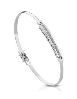 BRACCIALE UOMO ORO BIANCO 18 K CON DIAMANTI NATURALI 0.21 CARATI E VVS