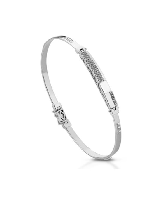 Bracciale Uomo in Oro Bianco e Diamanti