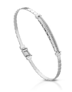 BRACCIALE UOMO ORO BIANCO 18 K CON DIAMANTI NATURALI 0.21 CARATI E VVS