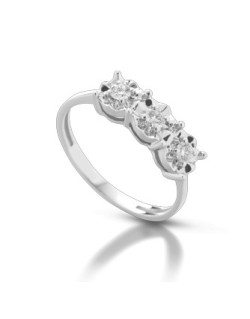 ANELLO FANTASIA IN ORO BIANCO 18 K CON DIAMANTI NATURALI E VVS