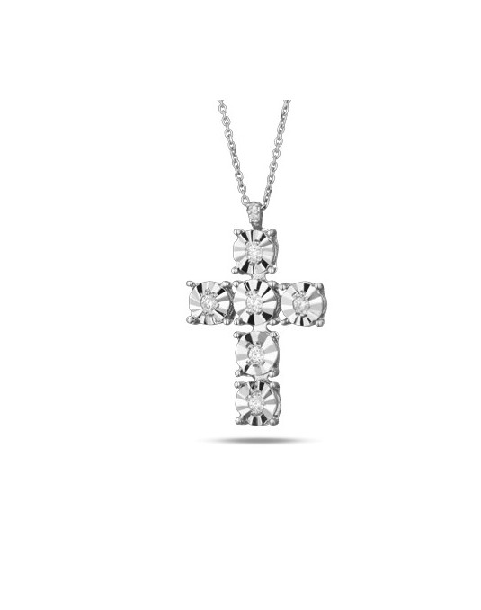 CIONDOLO FANTASIA IN ORO BIANCO 18 K CON DIAMANTI NATURALI E VVS