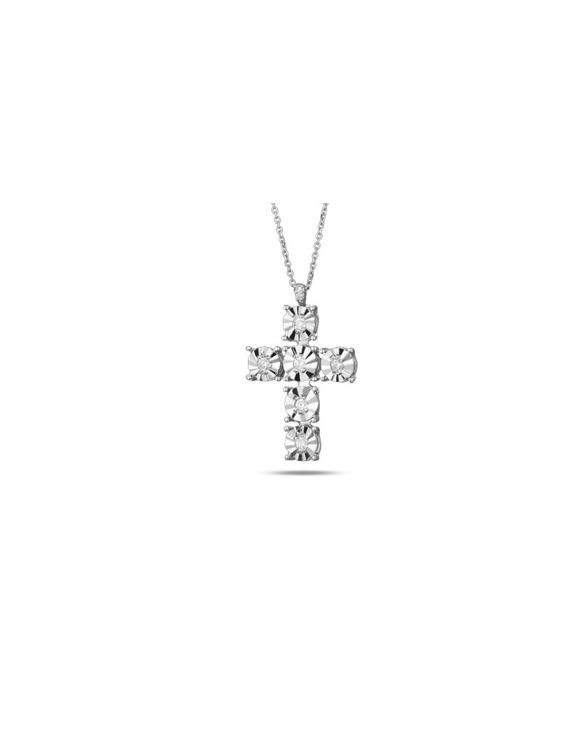 CIONDOLO FANTASIA IN ORO BIANCO 18 K CON DIAMANTI NATURALI E VVS