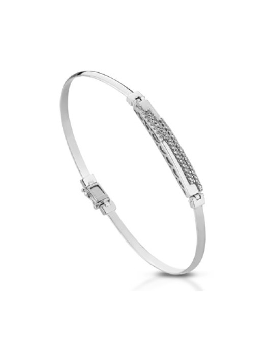 BRACCIALE UOMO ORO BIANCO 18 K CON DIAMANTI NATURALI 0.42 CARATI E VVS