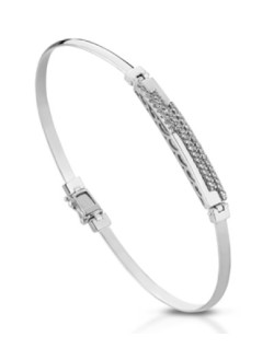 BRACCIALE UOMO ORO BIANCO 18 K CON DIAMANTI NATURALI 0.42 CARATI E VVS