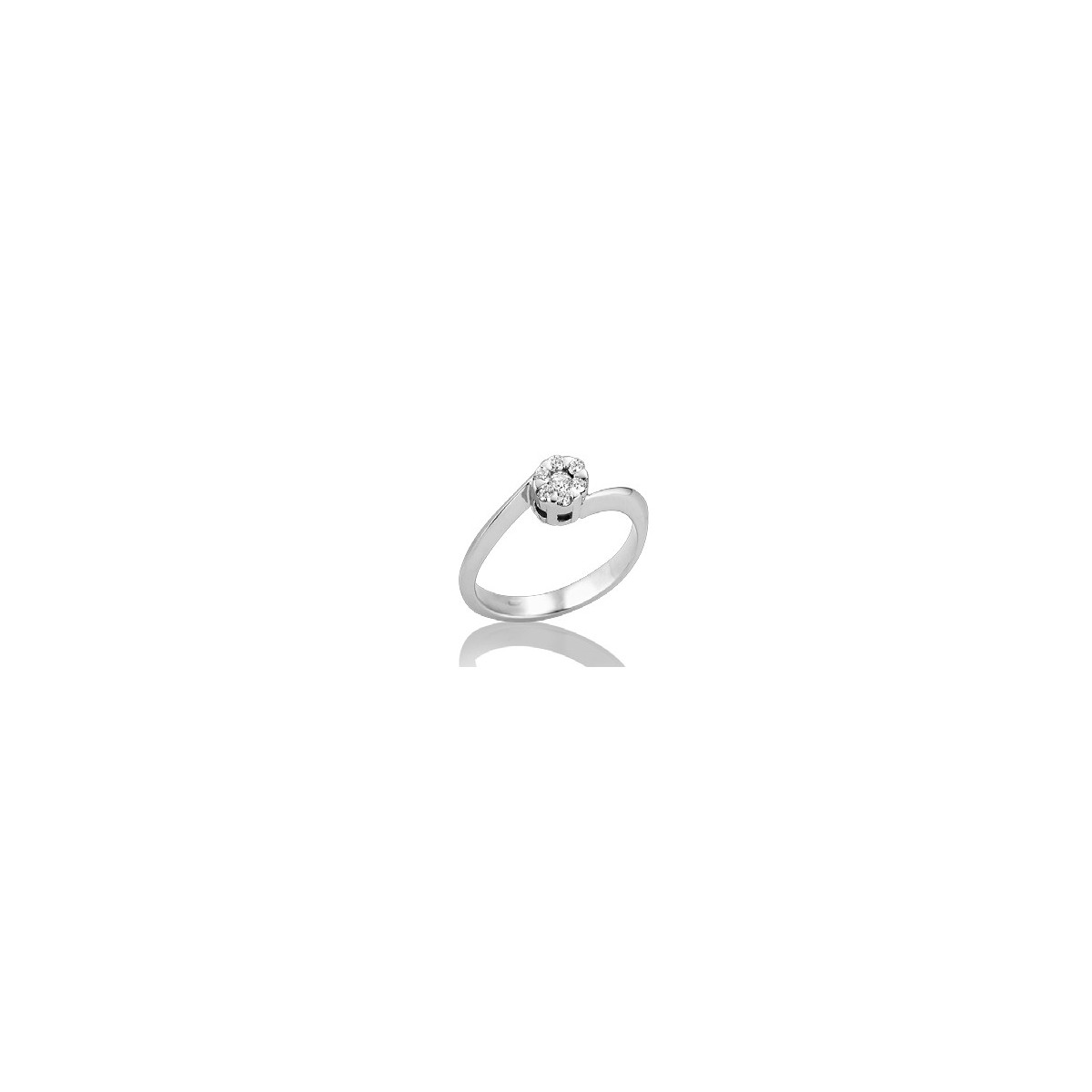 ANELLO FANTASIA IN ORO BIANCO 18 K CON DIAMANTI NATURALI E VVS