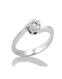 ANELLO FANTASIA IN ORO BIANCO 18 K CON DIAMANTI NATURALI E VVS