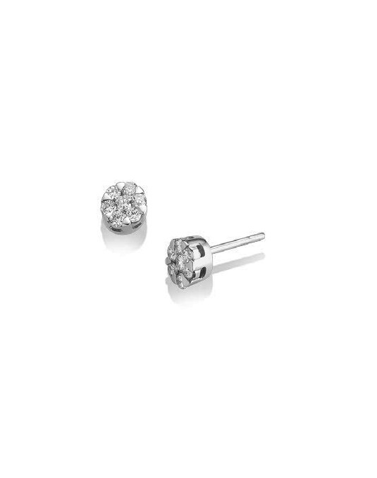 ORECCHINI FANTASIA IN ORO BIANCO 18 K CON DIAMANTI NATURALI E VVS