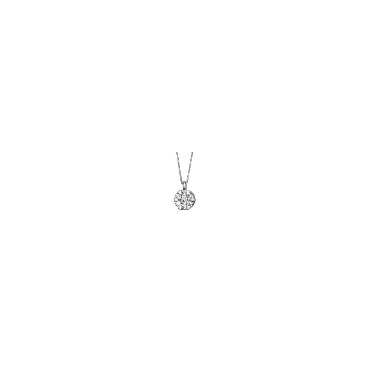 CIONDOLO FANTASIA IN ORO BIANCO 18 K CON DIAMANTI NATURALI E VVS