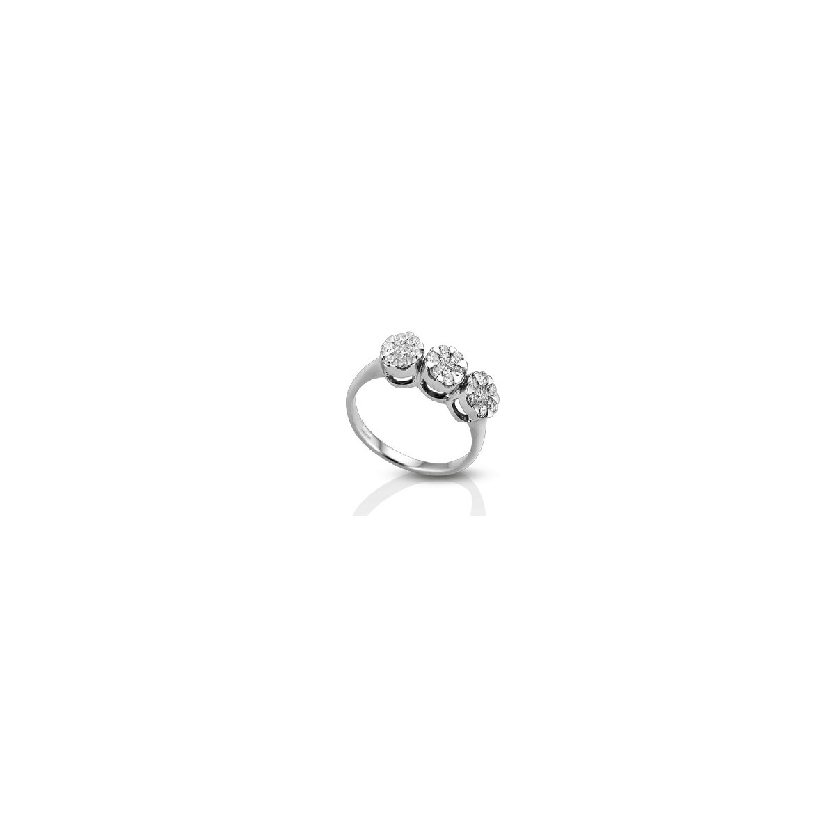 ANELLO FANTASIA IN ORO BIANCO 18 K CON DIAMANTI NATURALI E VVS