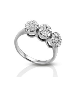 ANELLO FANTASIA IN ORO BIANCO 18 K CON DIAMANTI NATURALI E VVS
