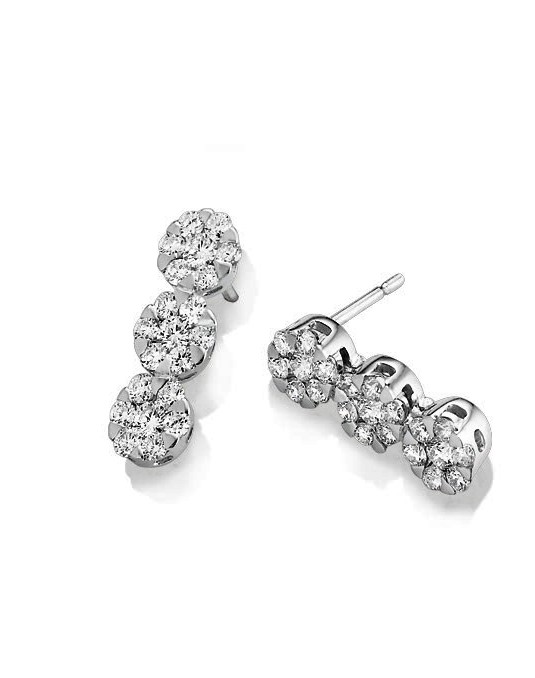 ORECCHINI FANTASIA IN ORO BIANCO 18 K CON DIAMANTI NATURALI E VVS