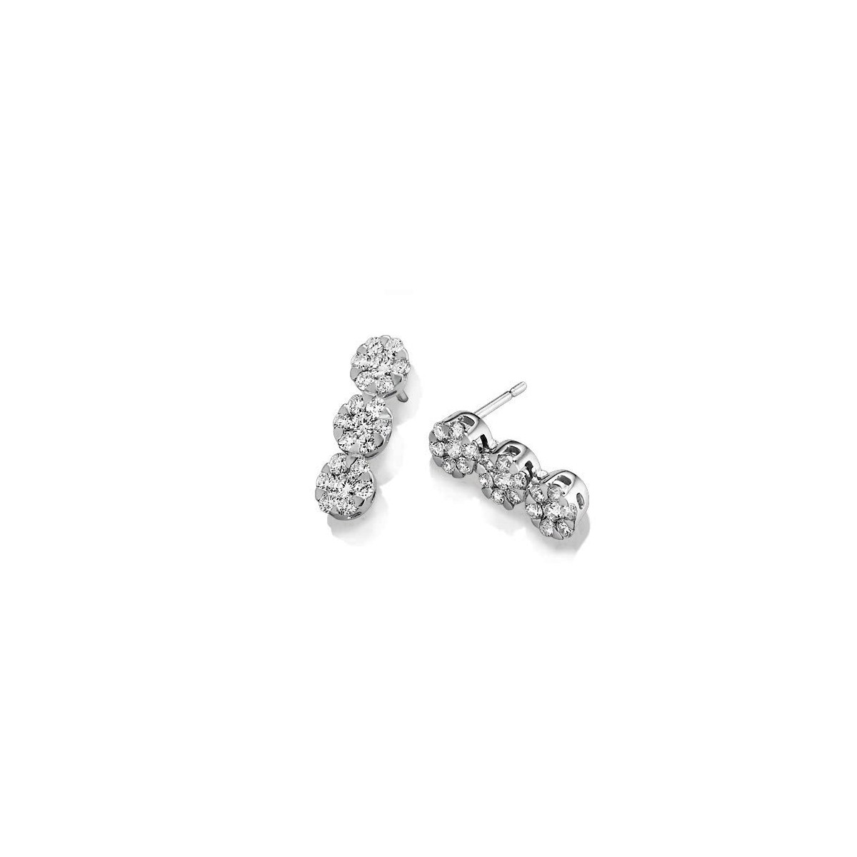 ORECCHINI FANTASIA IN ORO BIANCO 18 K CON DIAMANTI NATURALI E VVS