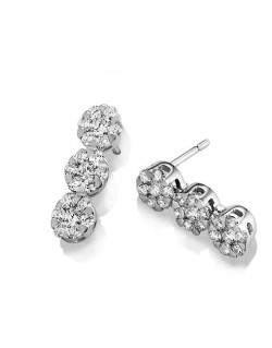 ORECCHINI FANTASIA IN ORO BIANCO 18 K CON DIAMANTI NATURALI E VVS