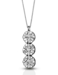 CIONDOLO FANTASIA IN ORO BIANCO 18 K CON DIAMANTI NATURALI E VVS