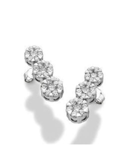 ORECCHINI FANTASIA IN ORO BIANCO 18 K CON DIAMANTI NATURALI E VVS