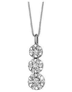 CIONDOLO FANTASIA IN ORO BIANCO 18 K CON DIAMANTI NATURALI E VVS
