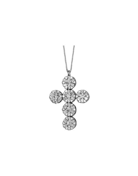 CIONDOLO FANTASIA IN ORO BIANCO 18 K CON DIAMANTI NATURALI E VVS