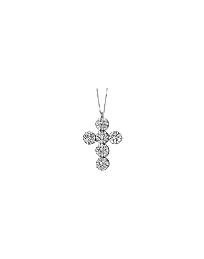 CIONDOLO FANTASIA IN ORO BIANCO 18 K CON DIAMANTI NATURALI E VVS