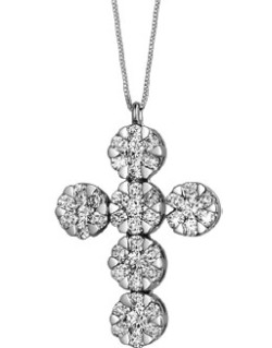CIONDOLO FANTASIA IN ORO BIANCO 18 K CON DIAMANTI NATURALI E VVS