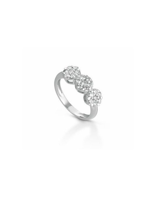 ANELLO FANTASIA IN ORO BIANCO 18 K CON DIAMANTI NATURALI E VVS