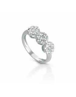 ANELLO FANTASIA IN ORO BIANCO 18 K CON DIAMANTI NATURALI E VVS