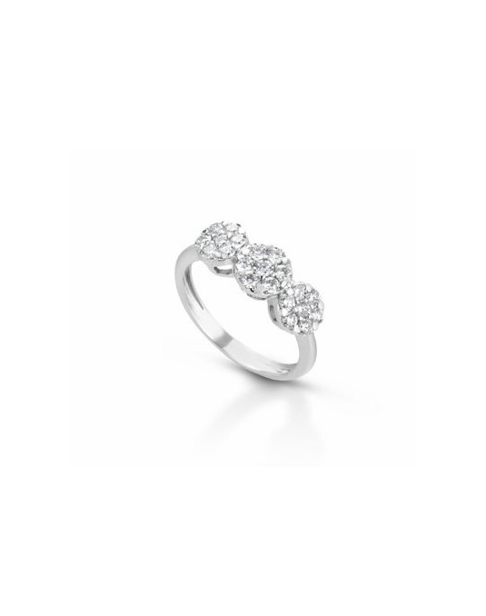 ANELLO FANTASIA IN ORO BIANCO 18 K CON DIAMANTI NATURALI E VVS