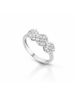 ANELLO FANTASIA IN ORO BIANCO 18 K CON DIAMANTI NATURALI E VVS