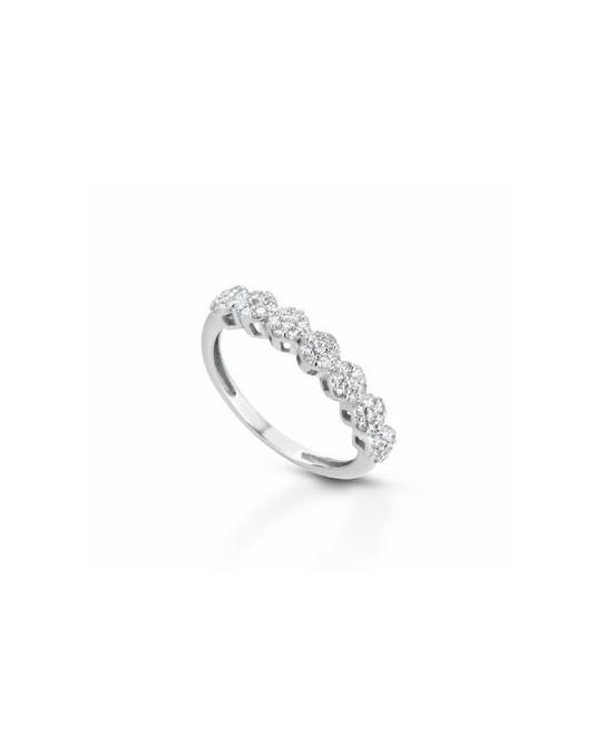 ANELLO FANTASIA IN ORO BIANCO 18 K CON DIAMANTI NATURALI E VVS