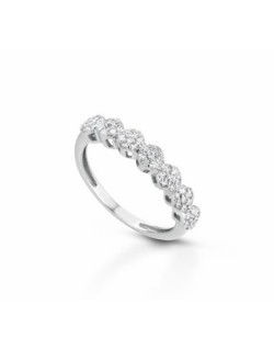 ANELLO FANTASIA IN ORO BIANCO 18 K CON DIAMANTI NATURALI E VVS
