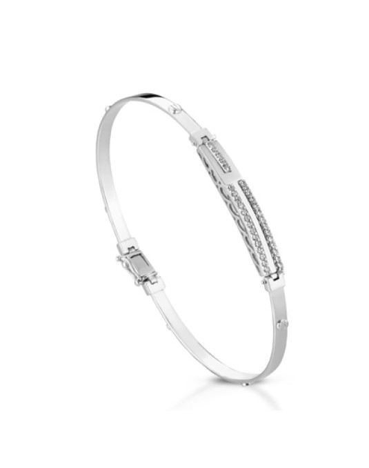 BRACCIALE UOMO ORO BIANCO 18 K CON DIAMANTI NATURALI 0.33 CARATI E VVS