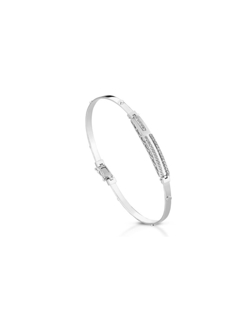 BRACCIALE UOMO ORO BIANCO 18 K CON DIAMANTI NATURALI 0.33 CARATI E VVS