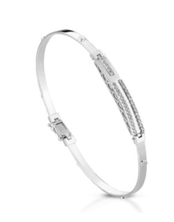 BRACCIALE UOMO ORO BIANCO 18 K CON DIAMANTI NATURALI 0.33 CARATI E VVS