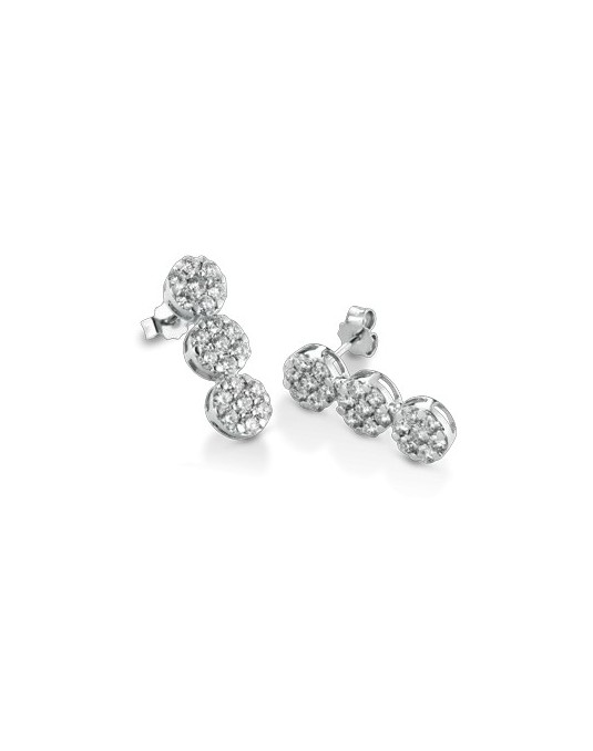 ORECCHINI FANTASIA IN ORO BIANCO 18 K CON DIAMANTI NATURALI E VVS
