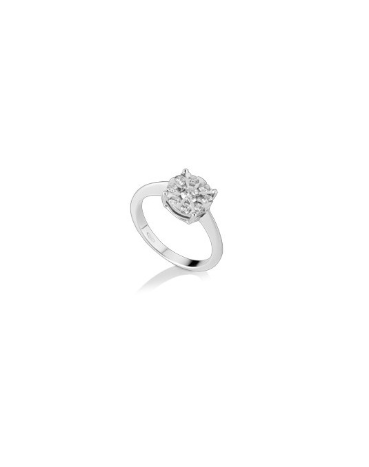 ANELLO FANTASIA IN ORO BIANCO 18 K CON DIAMANTI NATURALI E VVS