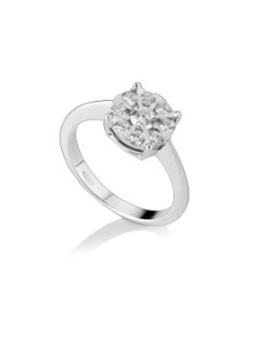 ANELLO FANTASIA IN ORO BIANCO 18 K CON DIAMANTI NATURALI E VVS