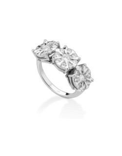 ANELLO FANTASIA IN ORO BIANCO 18 K CON DIAMANTI NATURALI E VVS