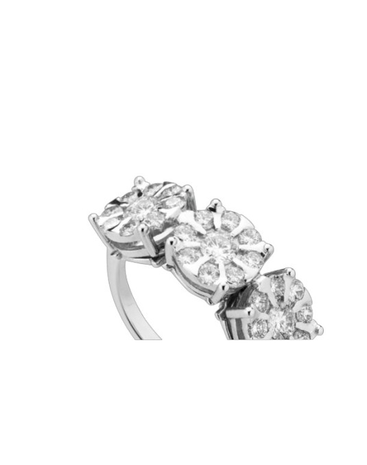 ANELLO FANTASIA IN ORO BIANCO 18 K CON DIAMANTI NATURALI E VVS