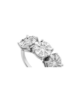 ANELLO FANTASIA IN ORO BIANCO 18 K CON DIAMANTI NATURALI E VVS