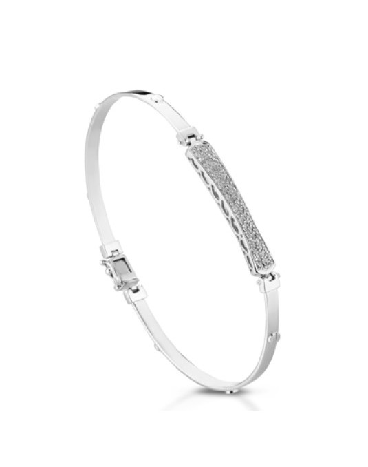 BRACCIALE UOMO ORO BIANCO 18 K CON DIAMANTI NATURALI 0.31 CARATI E VVS