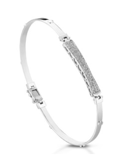 BRACCIALE UOMO ORO BIANCO 18 K CON DIAMANTI NATURALI 0.31 CARATI E VVS
