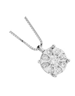 CIONDOLO FANTASIA IN ORO BIANCO 18 K CON DIAMANTI NATURALI E VVS