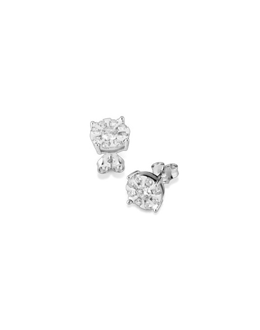 ORECCHINI FANTASIA IN ORO BIANCO 18 K CON DIAMANTI NATURALI E VVS