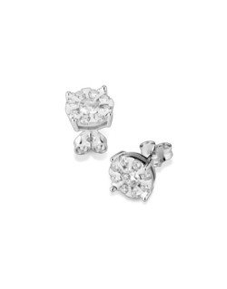 ORECCHINI FANTASIA IN ORO BIANCO 18 K CON DIAMANTI NATURALI E VVS