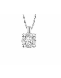 CIONDOLO FANTASIA IN ORO BIANCO 18 K CON DIAMANTI NATURALI E VVS