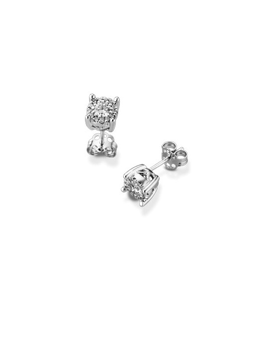 ORECCHINI FANTASIA IN ORO BIANCO 18 K CON DIAMANTI NATURALI E VVS